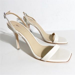 Black Suede Studio Carla Strappy Heeled Sandal, US Size: 7.5